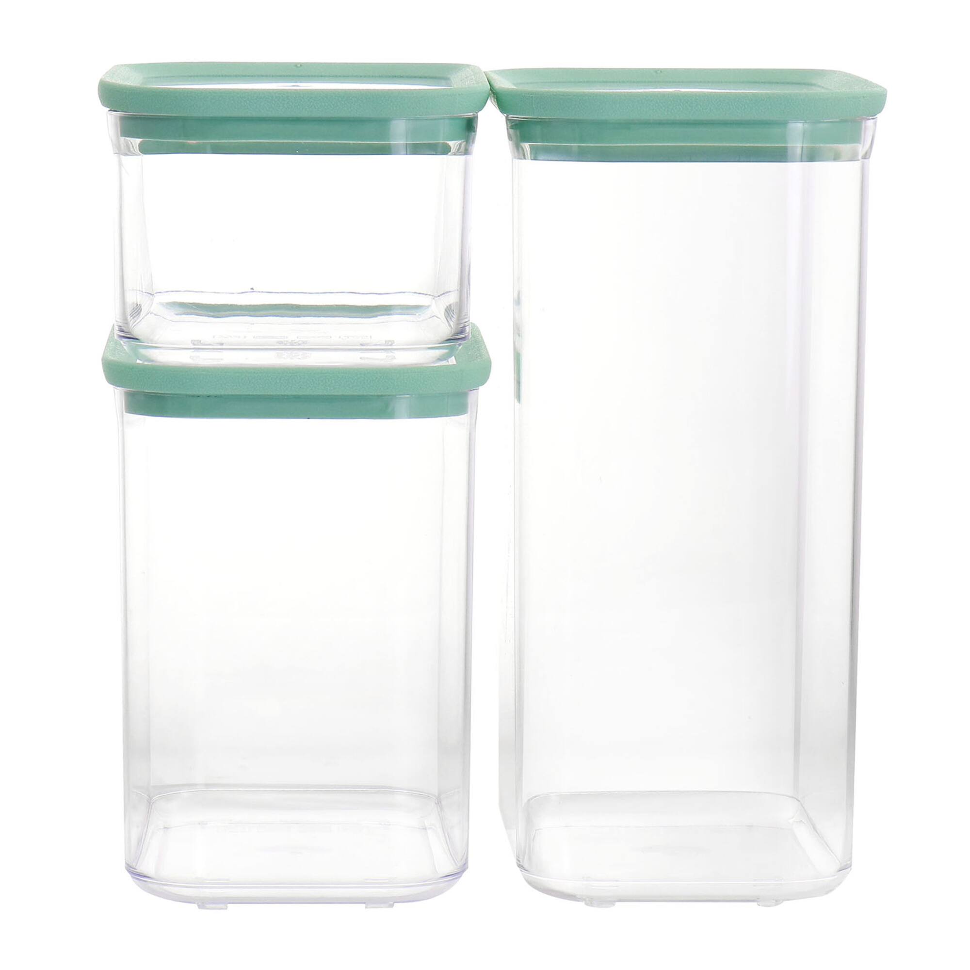 Martha Stewart Mint Green Rectangular Plastic Stackable Container Set